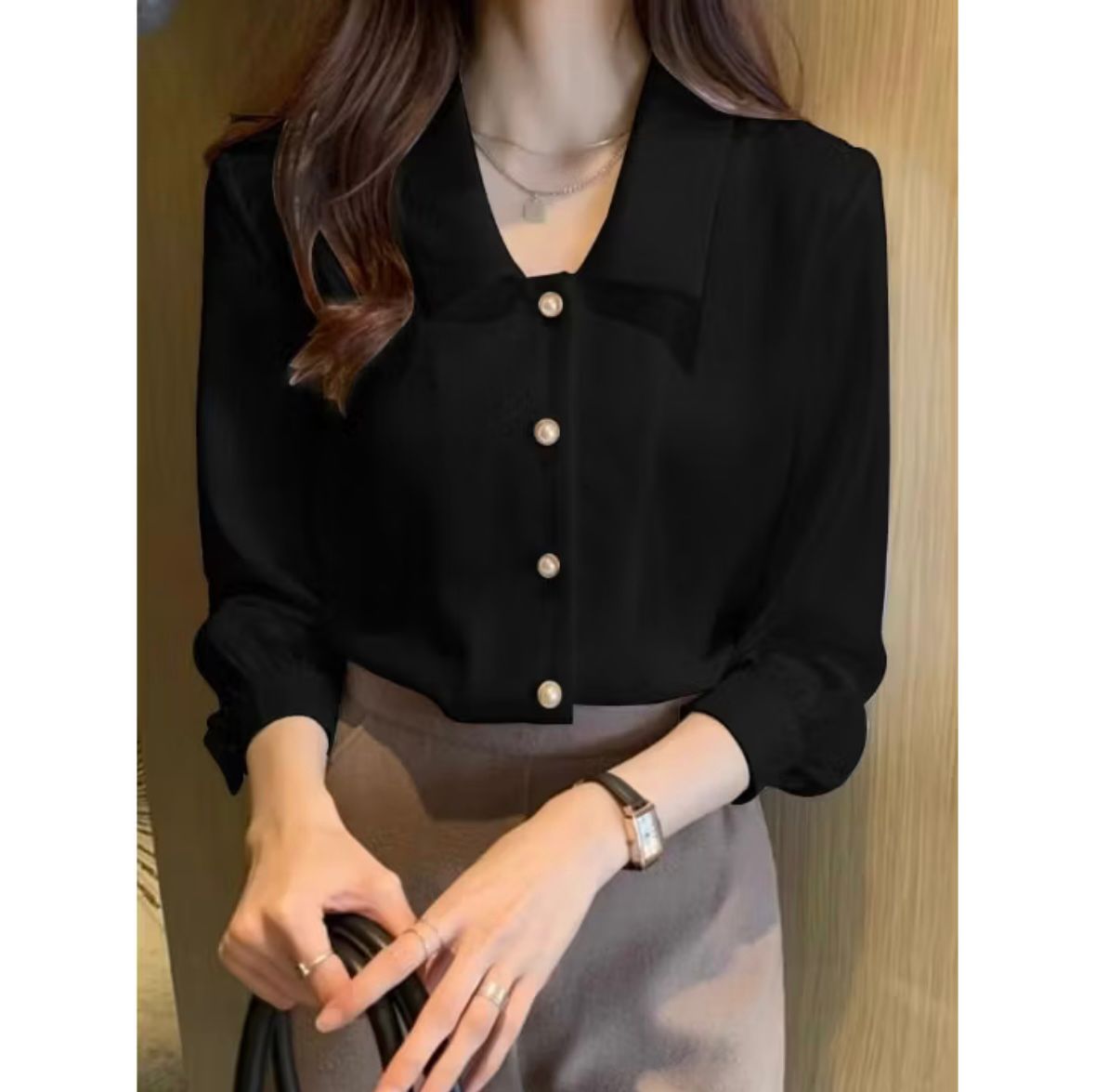 Blazer Polos kancing aktif mutiara 